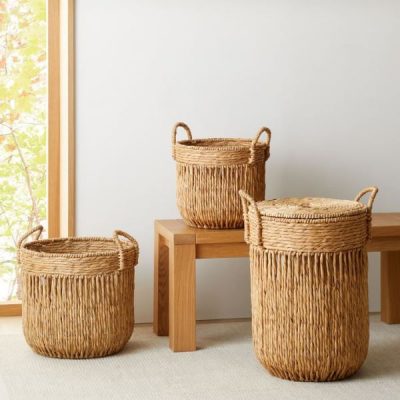 Natural waterhyacinth basket storage