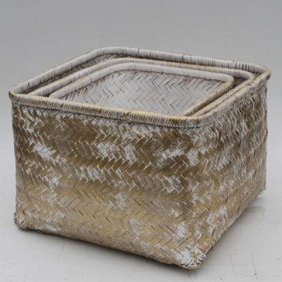 Beautiful Metalic color Bamboo basket