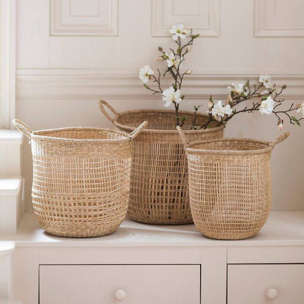 Handwoven basket for storage and home decoration