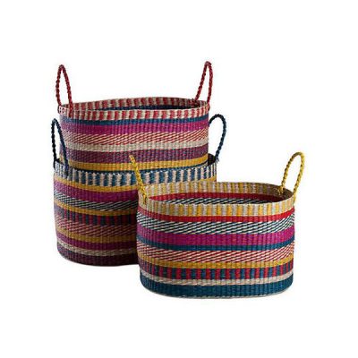 Multi color seagrass oval basket