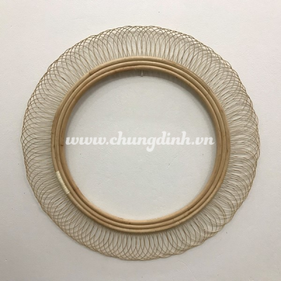 Rattan round wall mirror for home decor